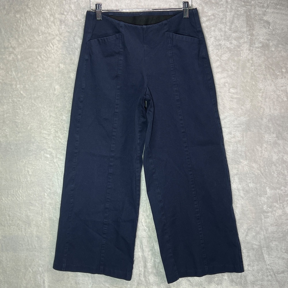 Old Navy High Rise Wide Leg Pull On Pants Women S Petite Navy Stretch Comfy